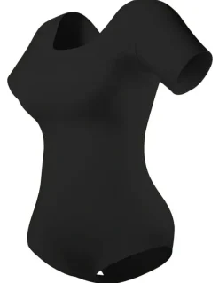 Leonisa Essential Boldly Short Sleeve Shaping Tummy Control Bodysuit in Black