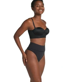 Leonisa High-Waist Seamless Effect Tummy Control Shaper Thong in Black