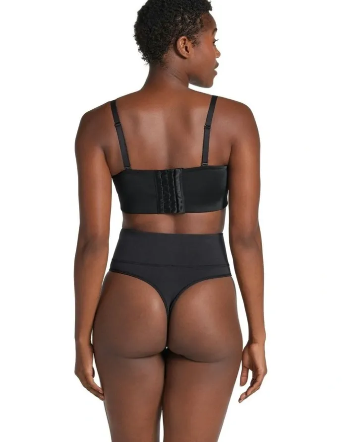 Leonisa High-Waist Seamless Effect Tummy Control Shaper Thong in Black