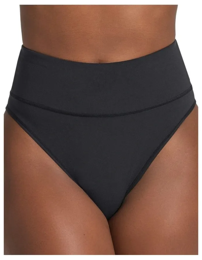 Leonisa High-Waist Seamless Effect Tummy Control Shaper Thong in Black