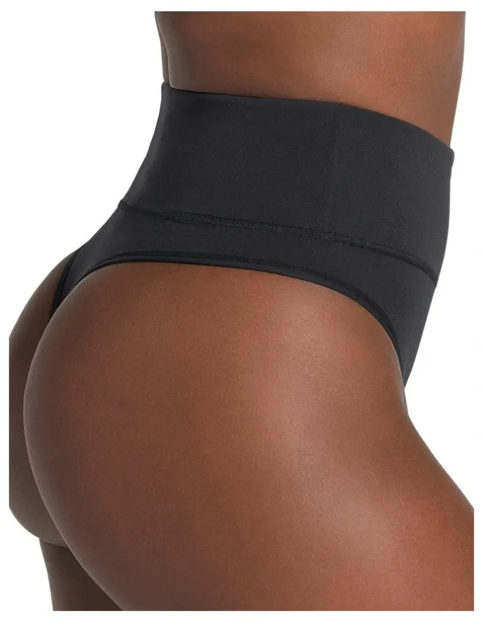 Leonisa High-Waist Seamless Effect Tummy Control Shaper Thong in Black