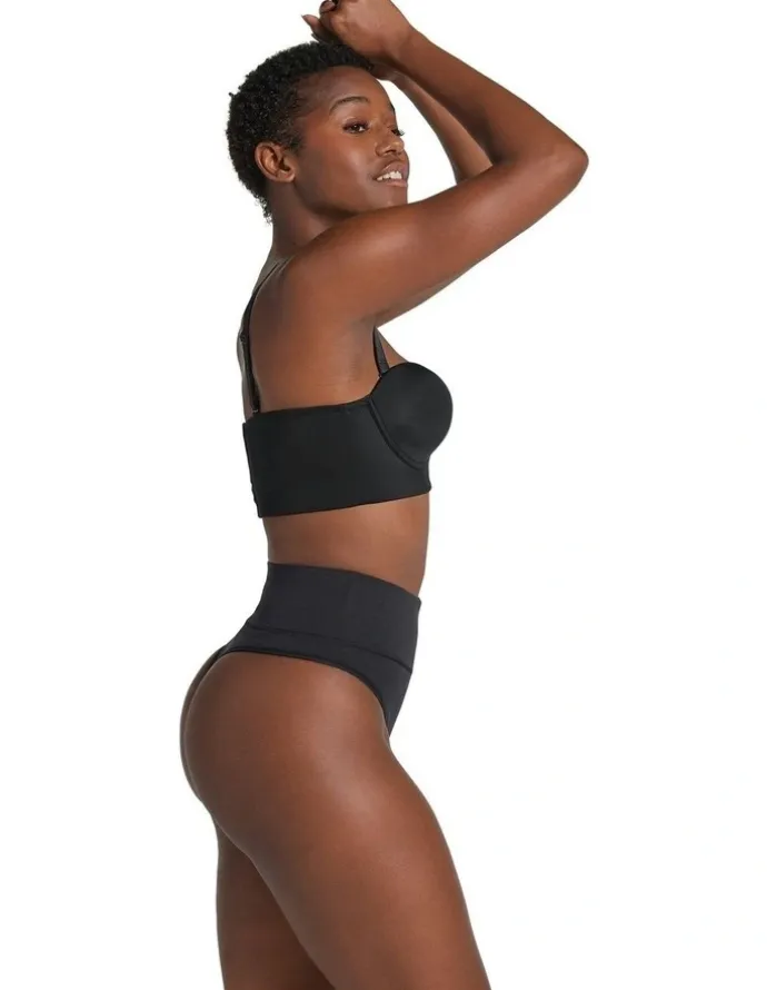 Leonisa High-Waist Seamless Effect Tummy Control Shaper Thong in Black