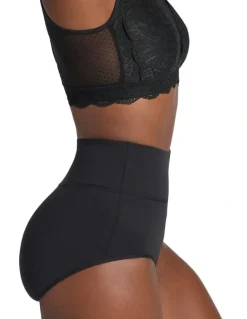 Leonisa High-Waisted Classic Shaping Tummy Control Brief in Black