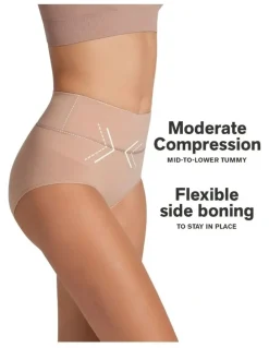 Leonisa High-Waisted Classic Shaping Tummy Control Brief in Beige