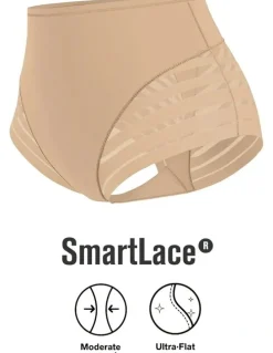 Leonisa Lace Stripe Undetectable Seamless Shaping Brief in Golden Beige