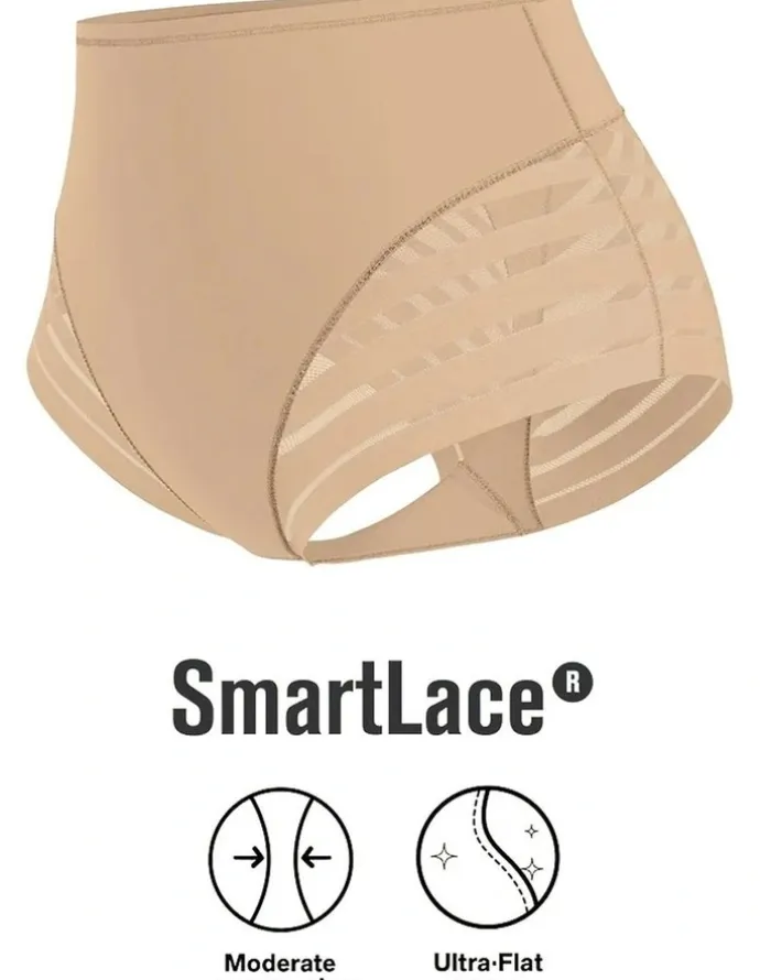 Leonisa Lace Stripe Undetectable Seamless Shaping Brief in Golden Beige
