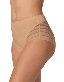 Leonisa Lace Stripe Undetectable Seamless Shaping Brief in Golden Beige