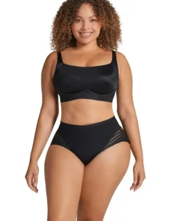Leonisa Lace Stripe Undetectable Seamless Shaping Brief in Black