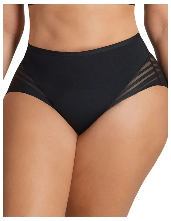 Leonisa Lace Stripe Undetectable Seamless Shaping Brief in Black