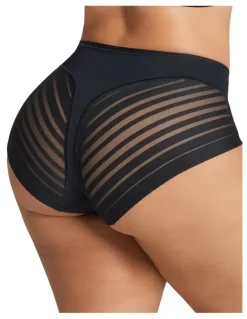 Leonisa Lace Stripe Undetectable Seamless Shaping Brief in Black