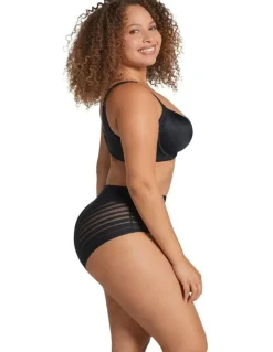 Leonisa Lace Stripe Undetectable Seamless Shaping Brief in Black