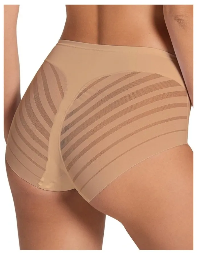 Leonisa Lace Stripe Undetectable Seamless Shaping Brief in Nude