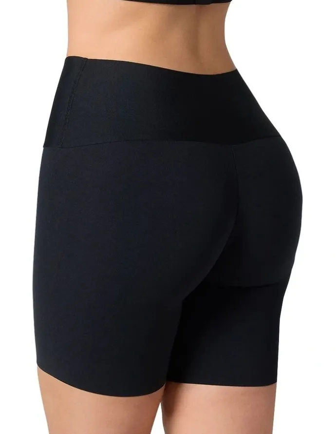 Leonisa Power Stay Slip Seamless Shapewear And Anti-Chafe Shorts in Black
