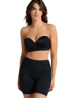 Leonisa Power Stay Slip Seamless Shapewear And Anti-Chafe Shorts in Black