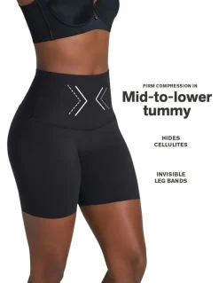 Leonisa PowerShorts Tummy Control & Anti-Chafe Shorts in Black