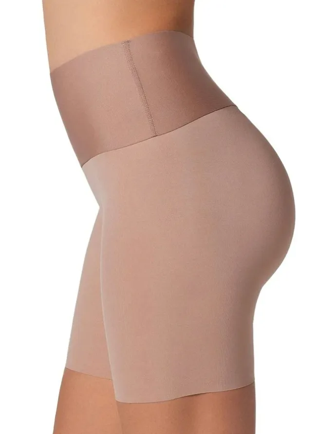 Leonisa PowerStay Slip Seamless Shapewear & Anti-Chafe Short in Brown