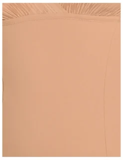 Leonisa Sheer Stripe Detail Wirefree Sculpting Bodysuit in Beige