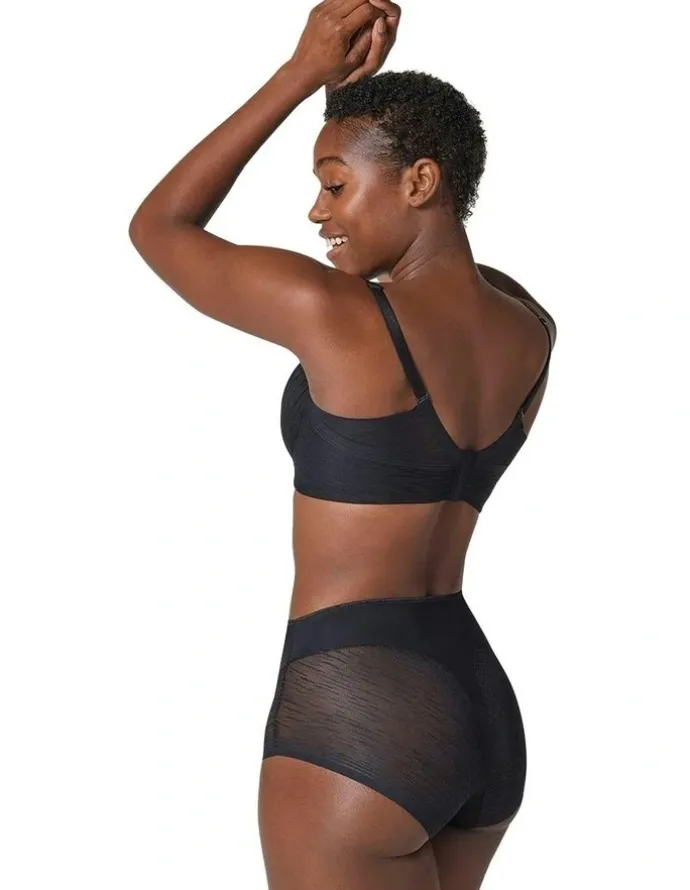 Leonisa Sheer Undetectable Medium Control High Waist Shaping Brief in Black