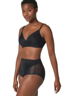 Leonisa Sheer Undetectable Medium Control High Waist Shaping Brief in Black
