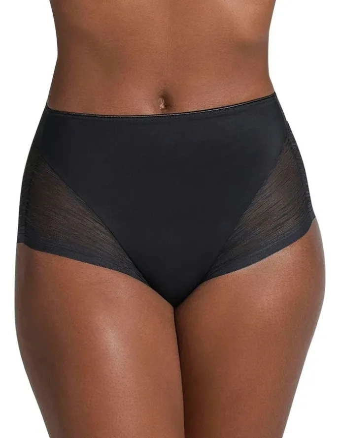 Leonisa Sheer Undetectable Medium Control High Waist Shaping Brief in Black