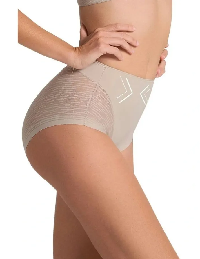 Leonisa Sheer Undetectable Medium Control High Waist Shaping Brief in Nude