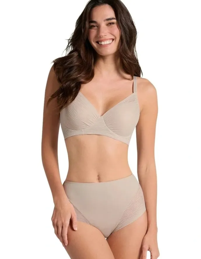 Leonisa Sheer Undetectable Medium Control High Waist Shaping Brief in Nude