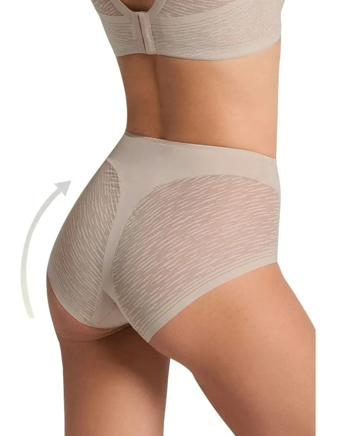 Leonisa Sheer Undetectable Medium Control High Waist Shaping Brief in Nude