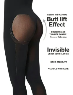 Leonisa Smart Shape Extra High Waist Butt Lift Shaping Leggings in Black