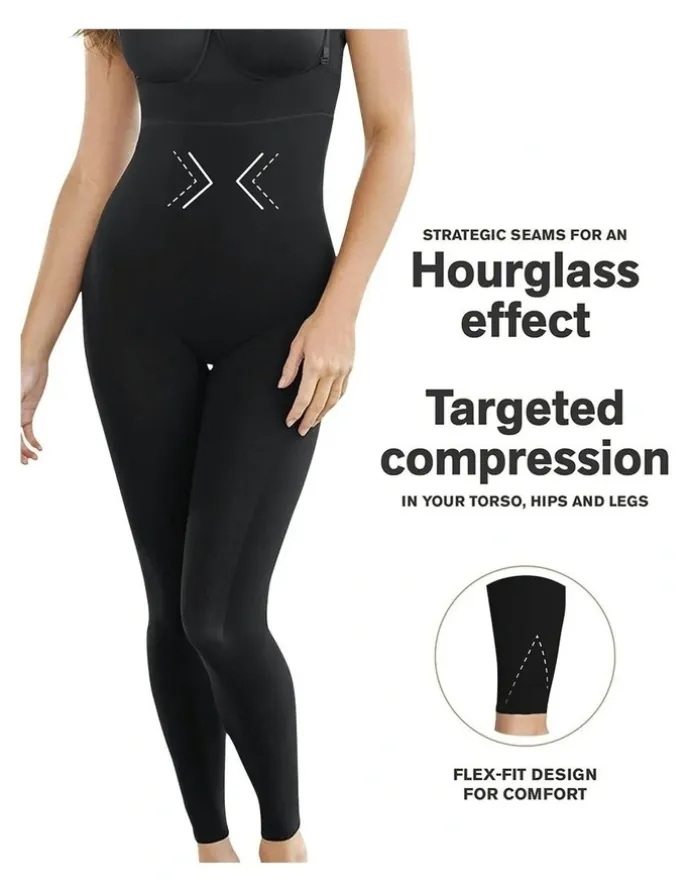 Leonisa Smart Shape Extra High Waist Butt Lift Shaping Leggings in Black