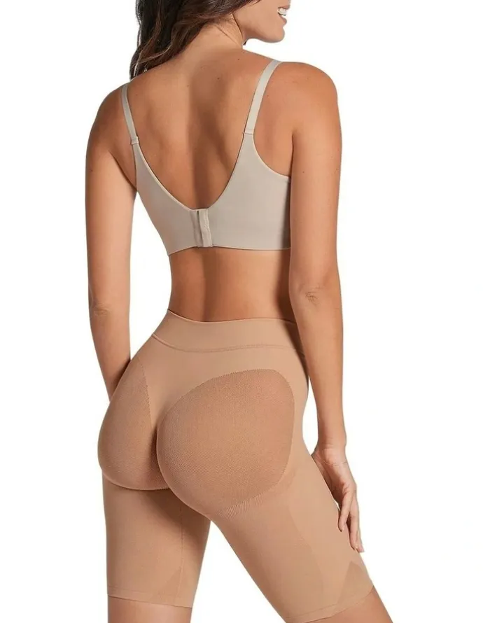 Leonisa Smart Shape Well-Rounded Butt Lift Shaping Shorts in Soft Natural