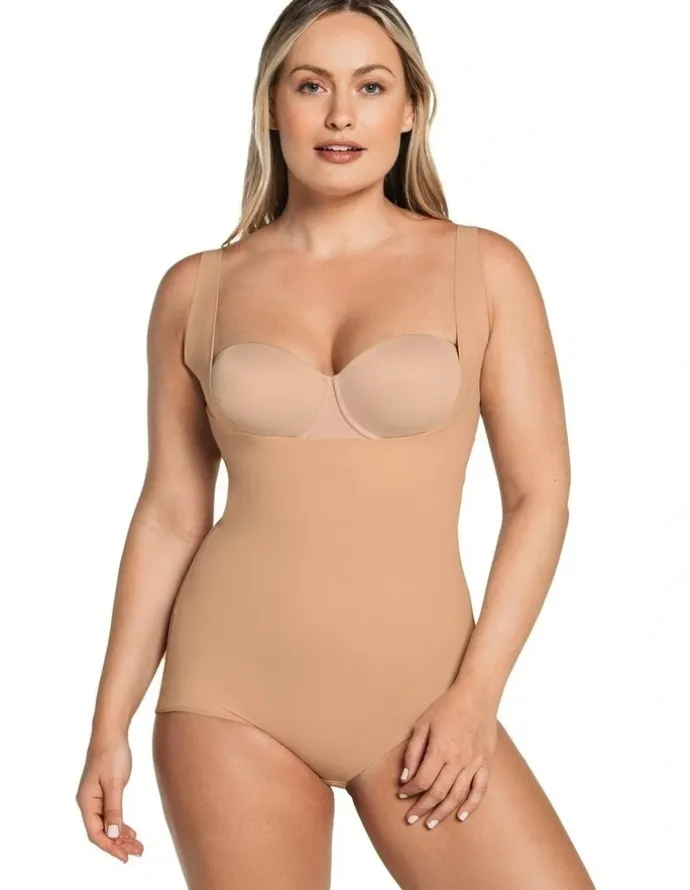 Leonisa SmartCore Low Back Classic Sculpting Cupless Body Shaper in Golden Beige