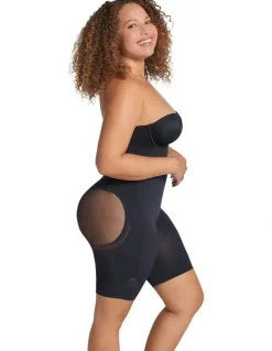 Leonisa SmartShape Extra-High Waist Thigh And Tummy Control Short in Black