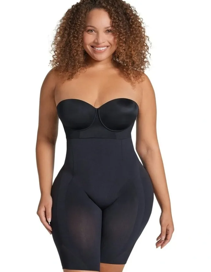 Leonisa SmartShape Extra-High Waist Thigh And Tummy Control Short in Black