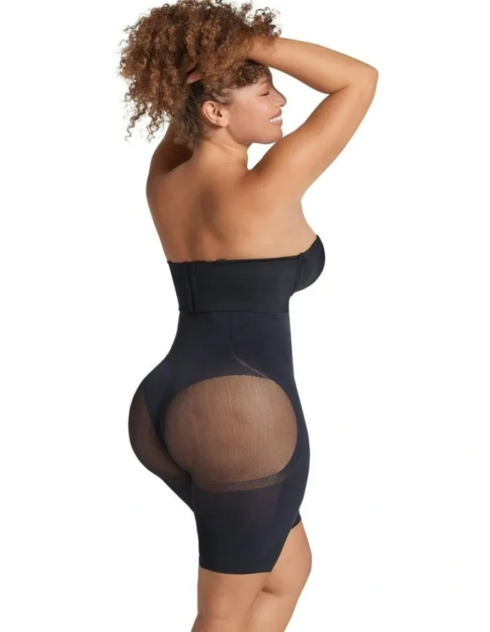 Leonisa SmartShape Extra-High Waist Thigh And Tummy Control Short in Black