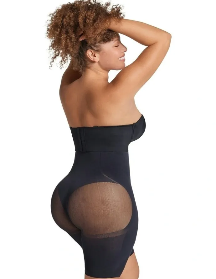 Leonisa SmartShape Extra-High Waist Thigh And Tummy Control Short in Black