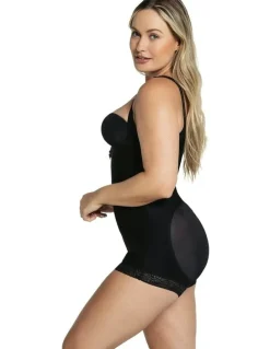 Leonisa Top Sculpt Firm Control Cupless Zip Up Body Shaper in Black