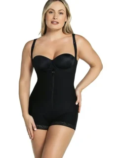 Leonisa Top Sculpt Firm Control Cupless Zip Up Body Shaper in Black