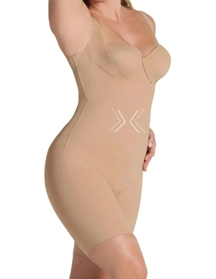 Leonisa Total Smooth Cupless Full Body Shaper in Golden Beige