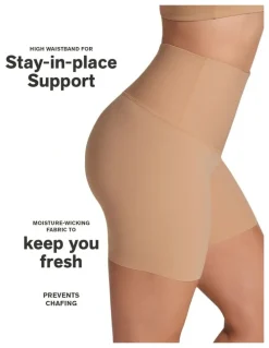 Leonisa Tummy Control And Anti-Chafe Shorts in Beige