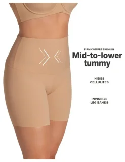 Leonisa Tummy Control And Anti-Chafe Shorts in Beige