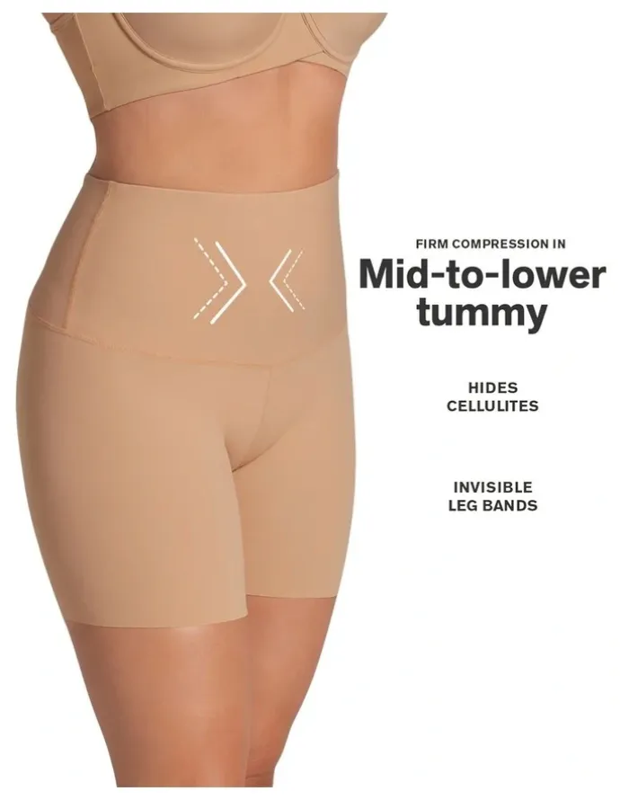 Leonisa Tummy Control And Anti-Chafe Shorts in Beige