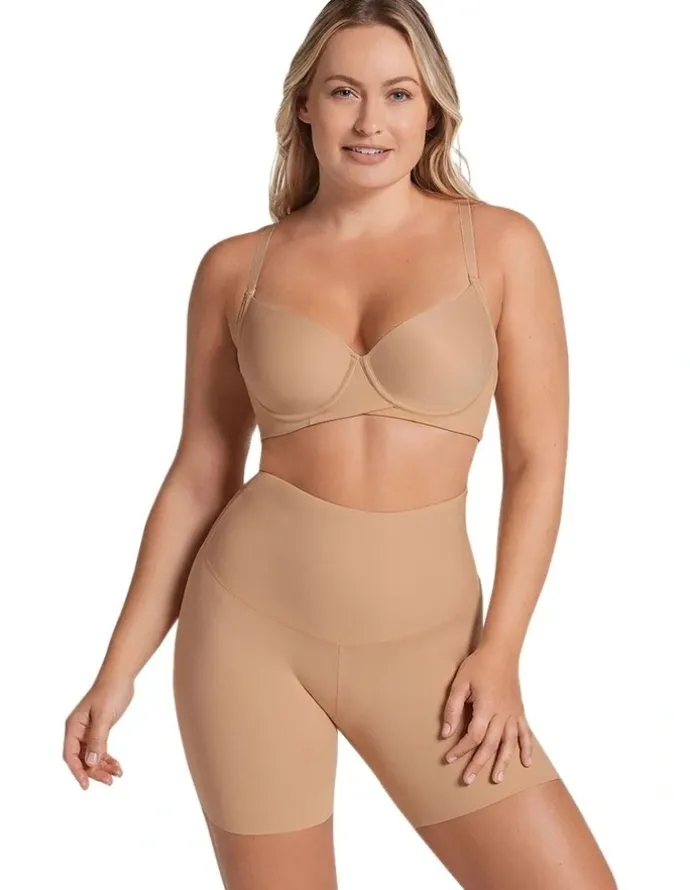 Leonisa Tummy Control And Anti-Chafe Shorts in Beige