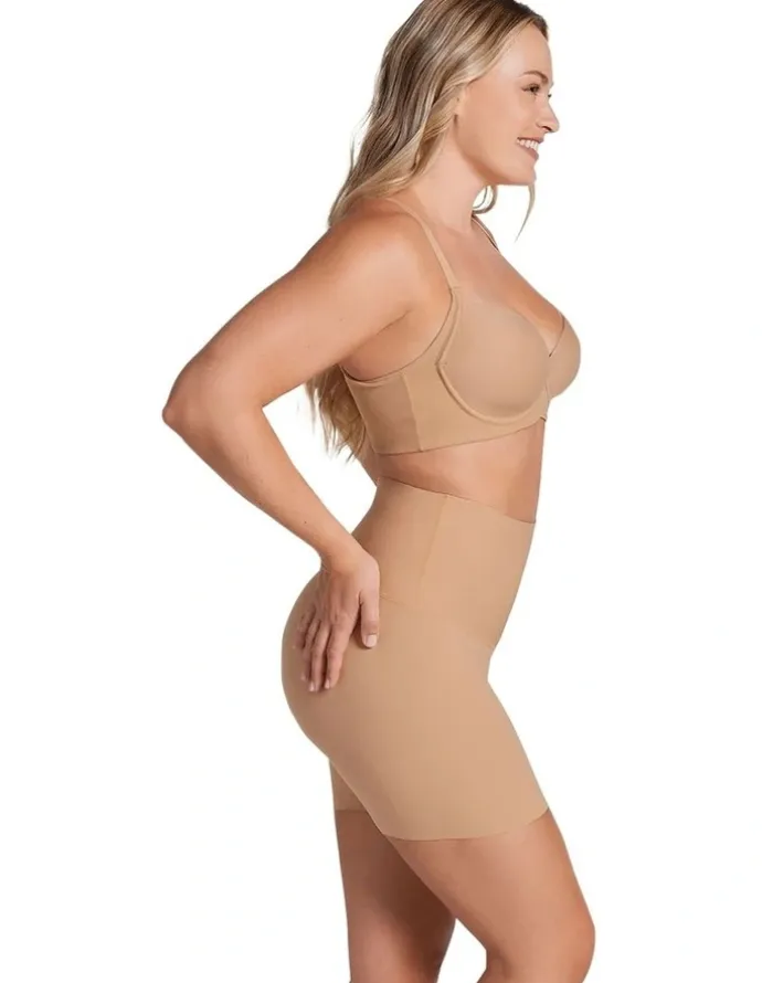 Leonisa Tummy Control And Anti-Chafe Shorts in Beige