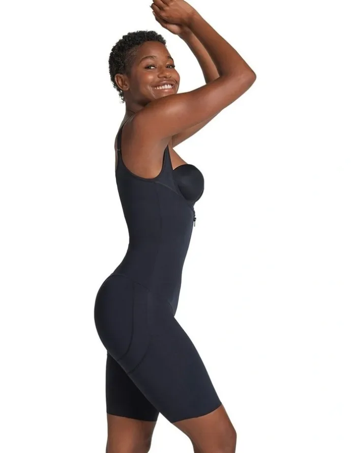 Leonisa Zip-and-Sculpt Total Zip Up Full Body Shaper in Black