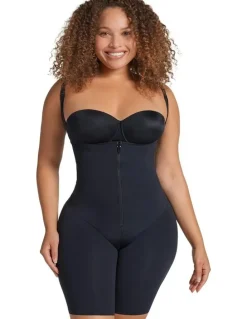 Leonisa Zip-and-Sculpt Total Zip Up Full Body Shaper in Black