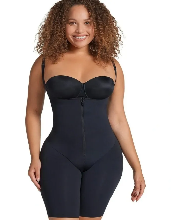 Leonisa Zip-and-Sculpt Total Zip Up Full Body Shaper in Black