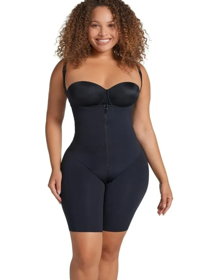 Leonisa Zip-and-Sculpt Total Zip Up Full Body Shaper in Black