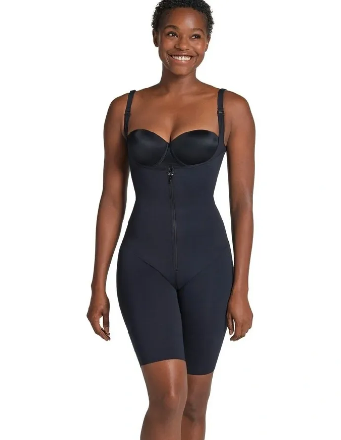 Leonisa Zip-and-Sculpt Total Zip Up Full Body Shaper in Black