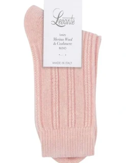 Levante Angelina Cable Crew Sock in Rosette