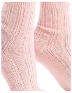Levante Angelina Cable Crew Sock in Rosette